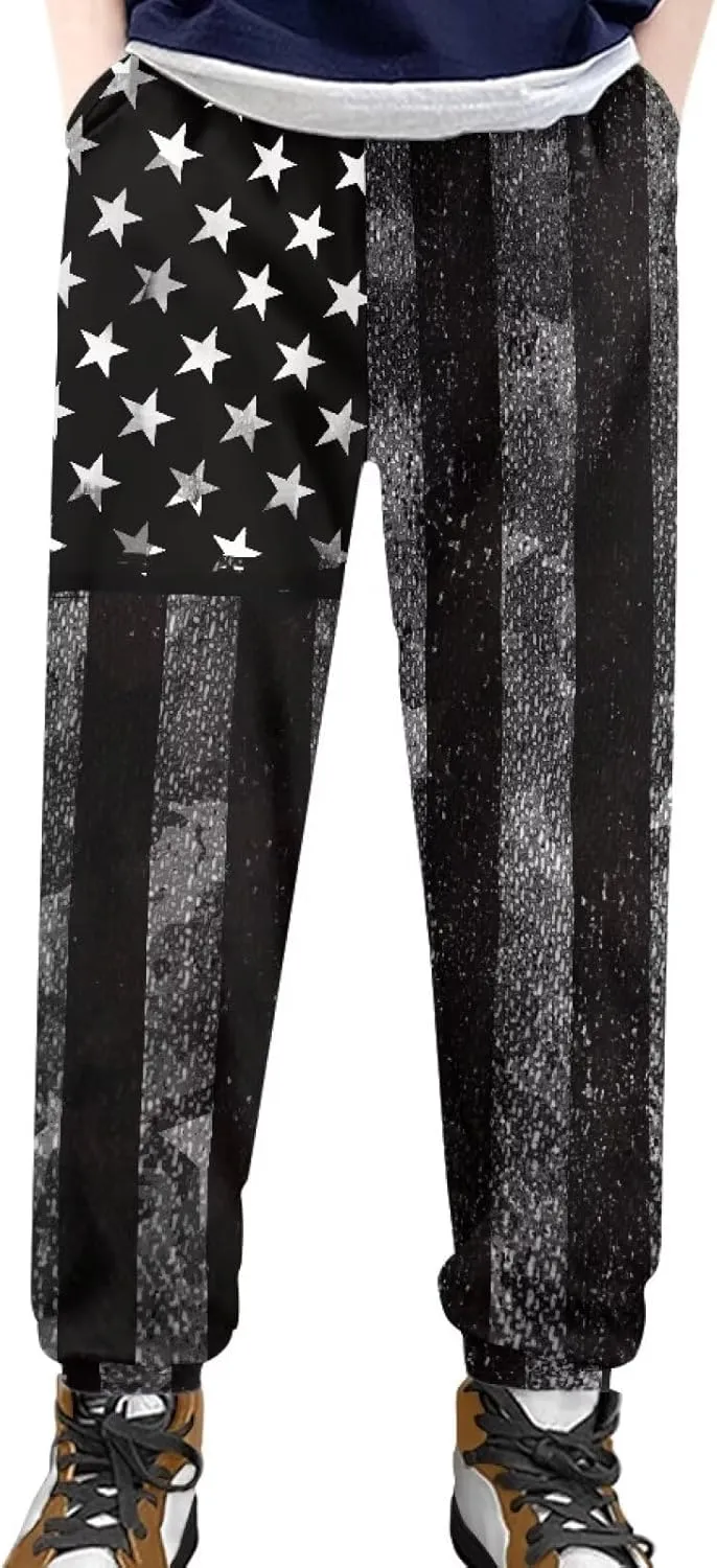 SEANATIVE Kids Sweatpants Soft Athletic Active Jogger Pants with Side Pocket for Girls Boys 4-15 Years