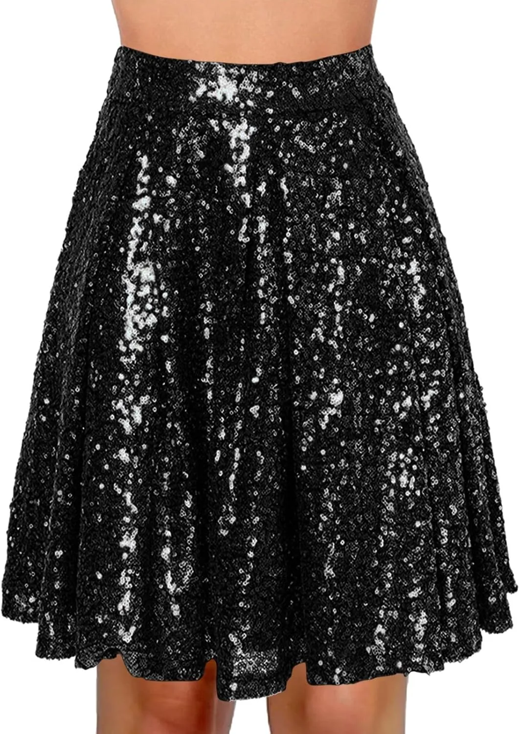 Sequin Skirt for Women Sparkly Glitter Mini Skirt Latin Women Dance Sexy Sparkly Skirt Shiny Skirt Night Black