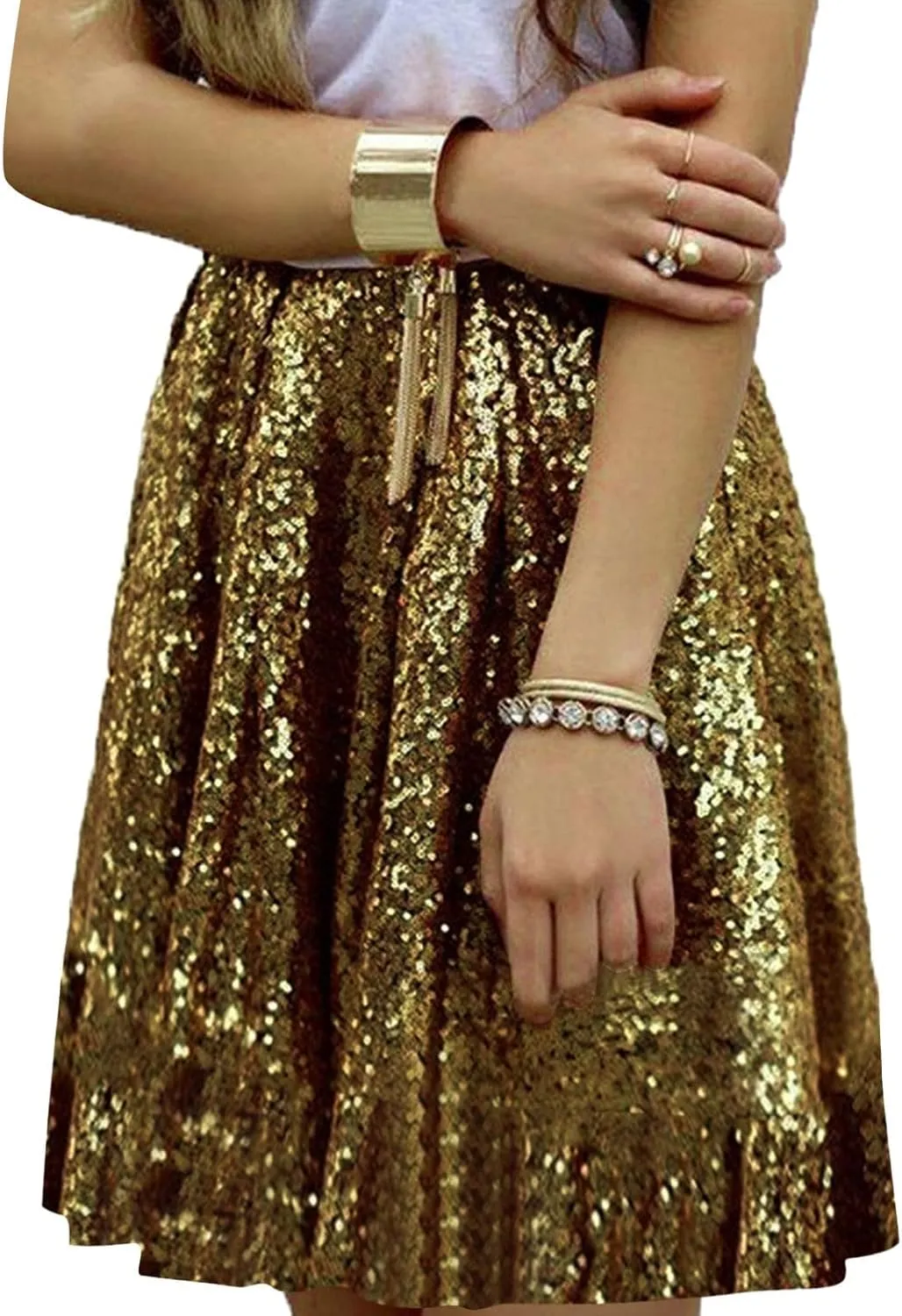 Sequin Skirt for Women Sparkly Glitter Mini Skirt Latin Women Dance Sexy Sparkly Skirt Shiny Skirt Night Black