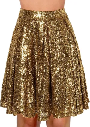 Sequin Skirt for Women Sparkly Glitter Mini Skirt Latin Women Dance Sexy Sparkly Skirt Shiny Skirt Night Black