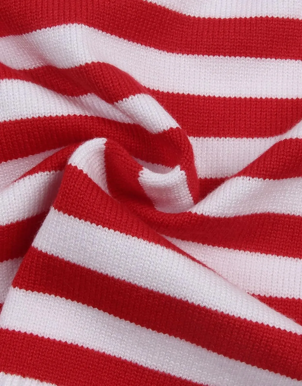 shermie Womens Stripes Sweaters Long Sleeve Crew Neck Casual Cute Heart Knitted Pullover Sweater