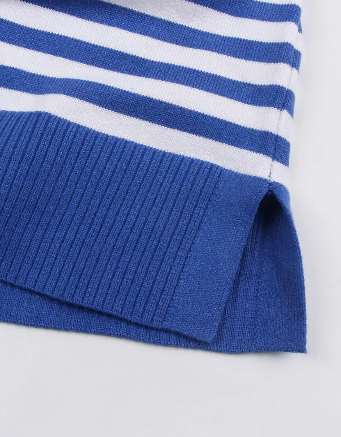 shermie Womens Stripes Sweaters Long Sleeve Crew Neck Casual Cute Heart Knitted Pullover Sweater