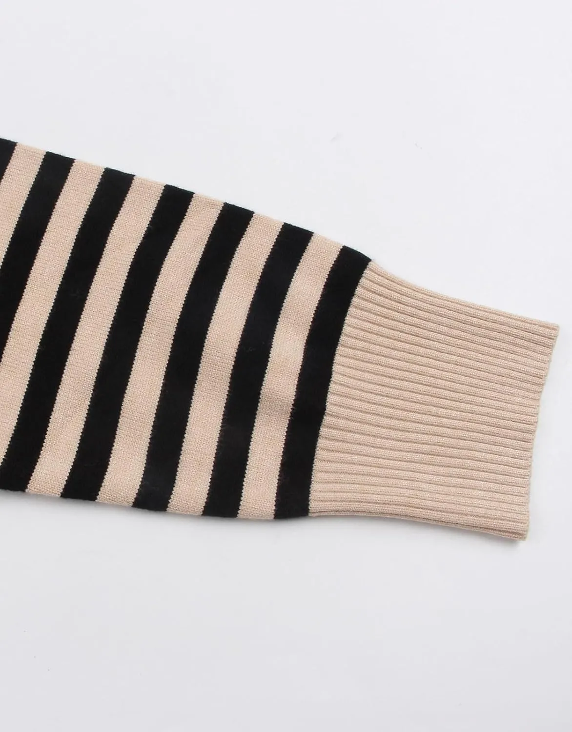 shermie Womens Stripes Sweaters Long Sleeve Crew Neck Casual Cute Heart Knitted Pullover Sweater