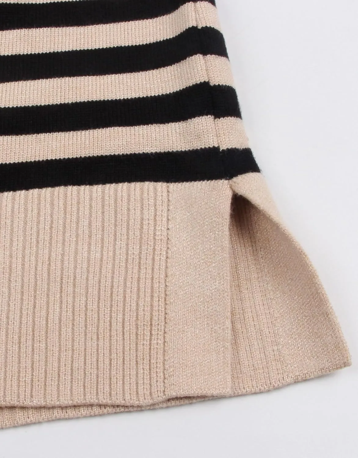 shermie Womens Stripes Sweaters Long Sleeve Crew Neck Casual Cute Heart Knitted Pullover Sweater