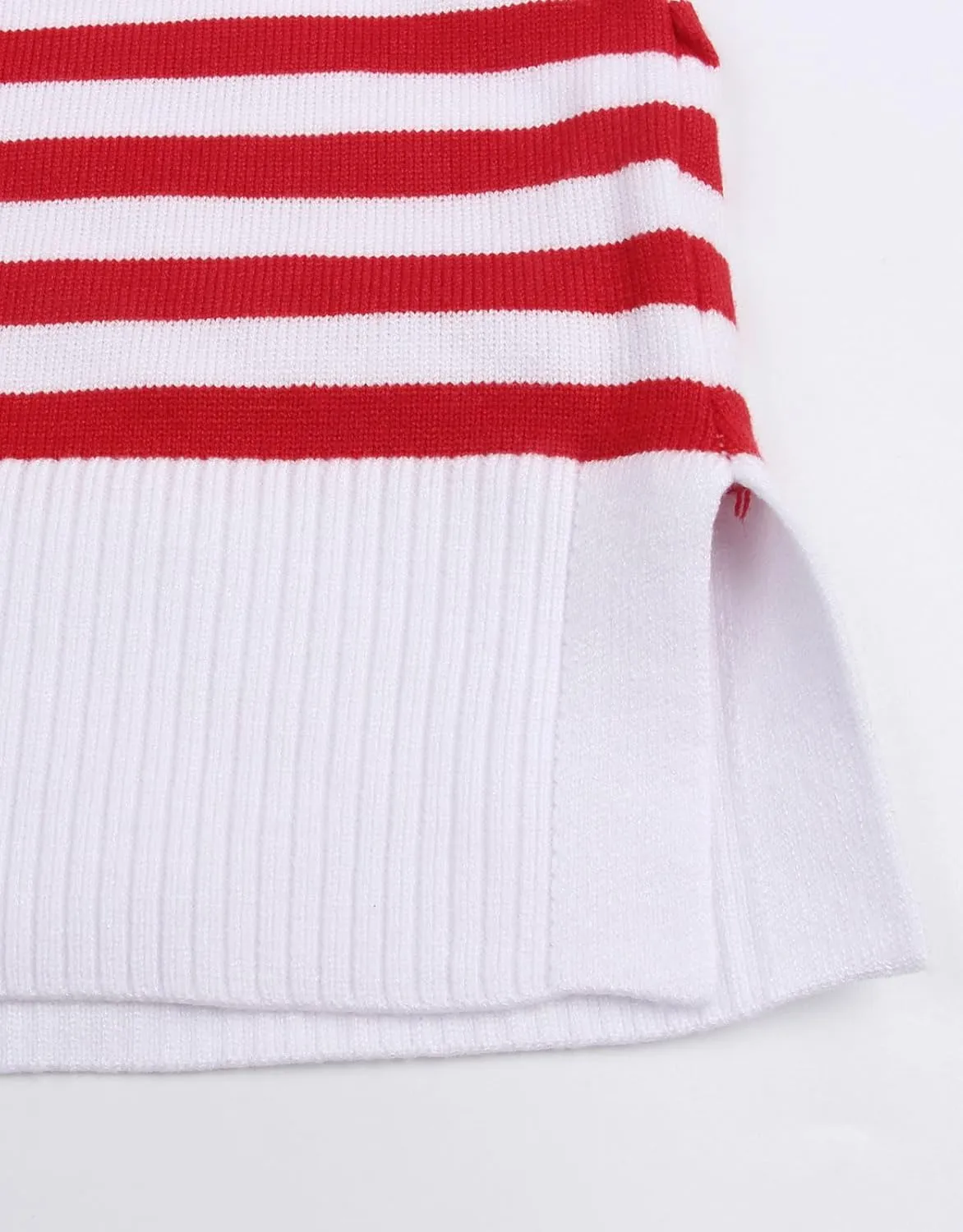 shermie Womens Stripes Sweaters Long Sleeve Crew Neck Casual Cute Heart Knitted Pullover Sweater