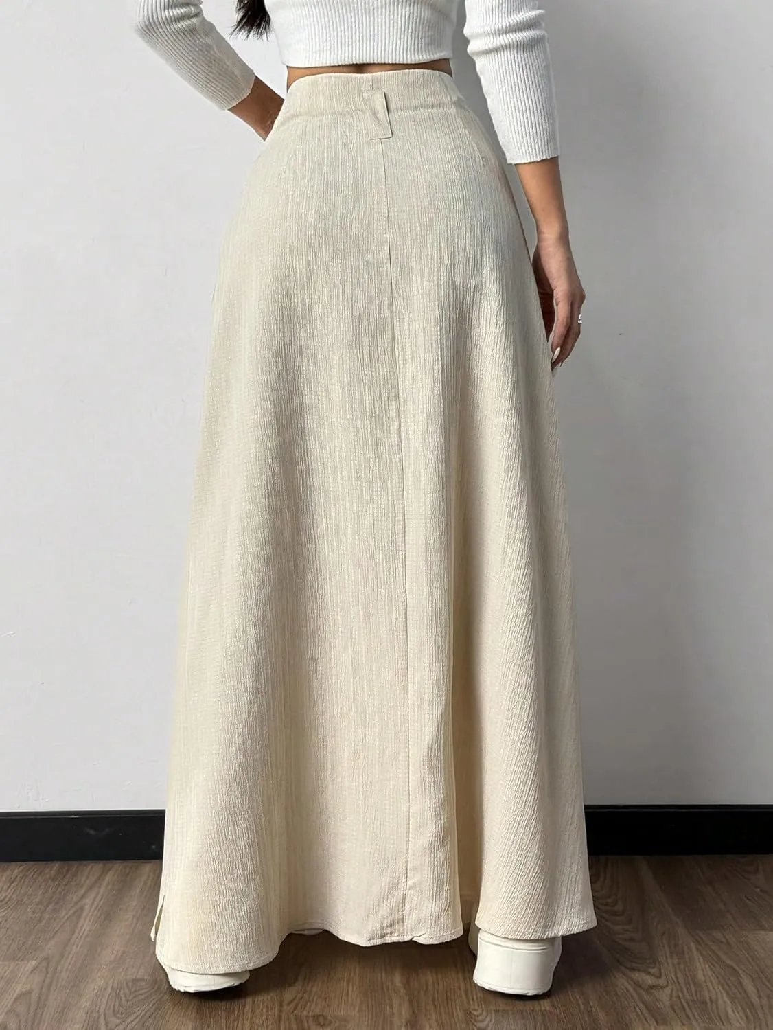 Skirts for Women Trendy Summer 2025 Women Casual Textured High Slit Sling Long Skirt