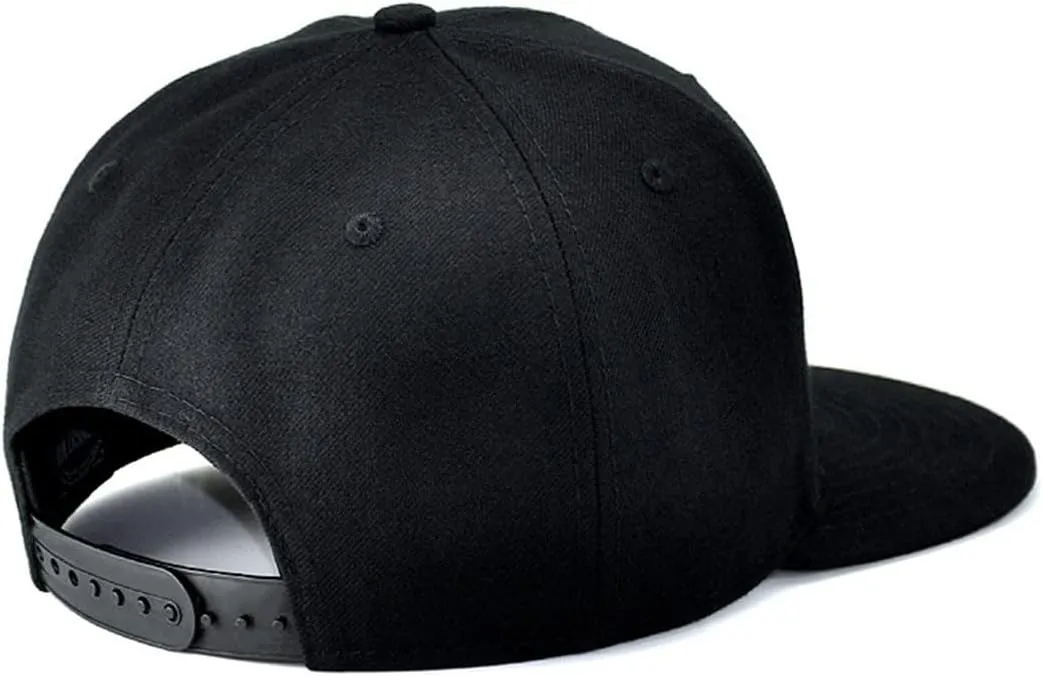 Skull Finger Flat Bill Hats for Men Black Mens Snapback Hat Baseball Cap Fitted Hat Rock N Roll Skeleton Hand Snap Backpack