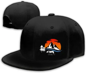 Skull Finger Flat Bill Hats for Men Black Mens Snapback Hat Baseball Cap Fitted Hat Rock N Roll Skeleton Hand Snap Backpack