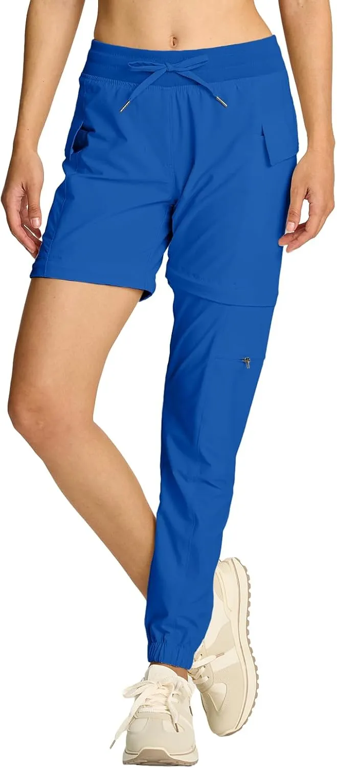 smawell Women's Hiking Pants Convertible Lightweight Zip-Off Outdoor Pants Quick Dry Joggers with Pocket