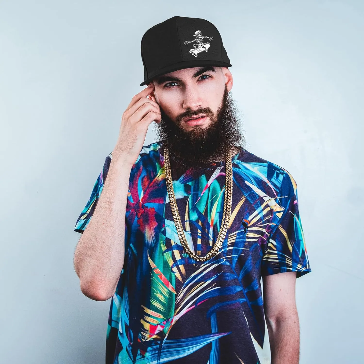 Snapback Flat Bill Fitted Hats for Men - Skateboard Accessories