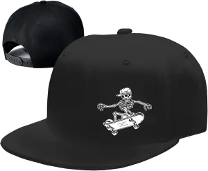Snapback Flat Bill Fitted Hats for Men - Skateboard Accessories
