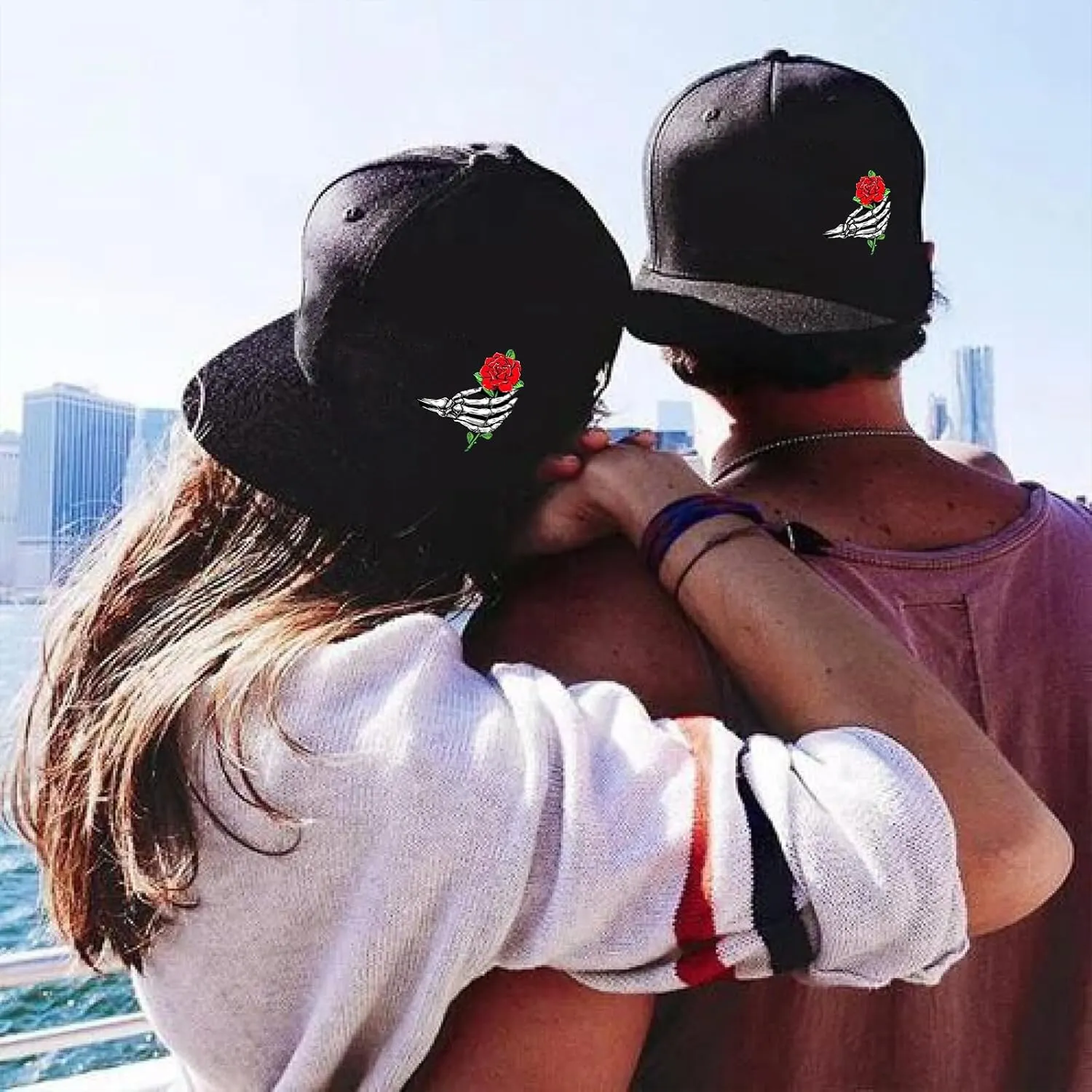 Snapback Hats for Men Flat Bill Brim Hats Fitted Black Baseball Cap for Men Cool Hip Hop Hat Mens Trucker Cap