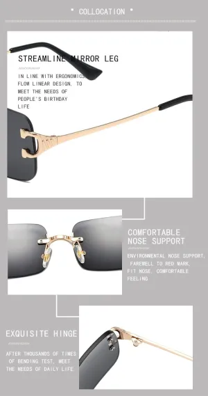 Square lens Double Bridge Metal Sun Glasses Trendy Sunglasses 100% UV Sun glasses UV Blocking Cycling Driving