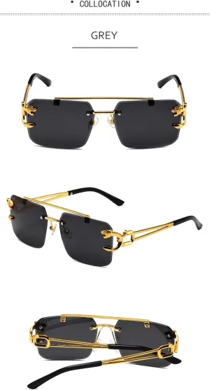 Square lens Double Bridge Metal Sun Glasses Trendy Sunglasses UV 400 Sun glasses UV Blocking Cycling Driving