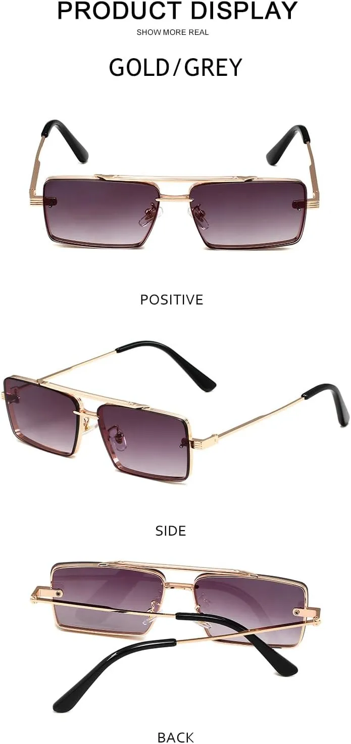 Square lens Metal Sun Glasses Trendy Sunglasses UV400 Eyeglasses Trendy Sunglasses Cycling Driving Polarized Sunglasses