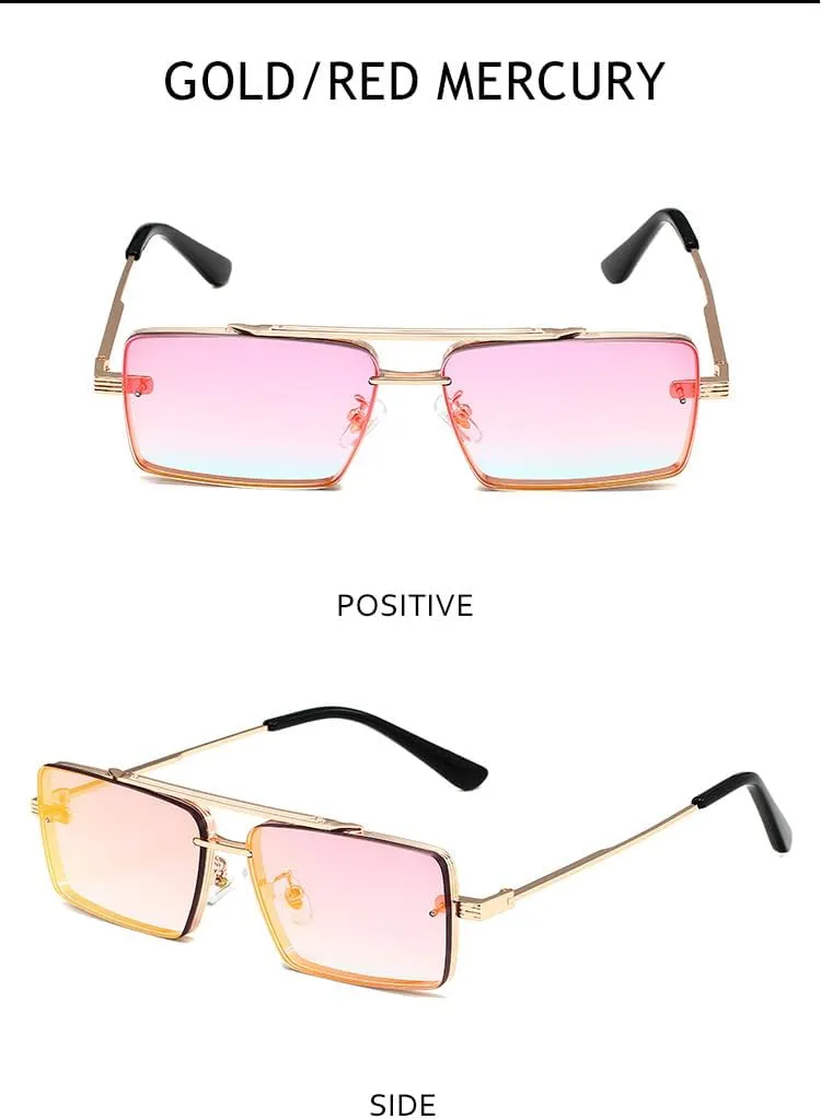 Square lens Metal Sun Glasses Trendy Sunglasses UV400 Eyeglasses Trendy Sunglasses Cycling Driving Polarized Sunglasses