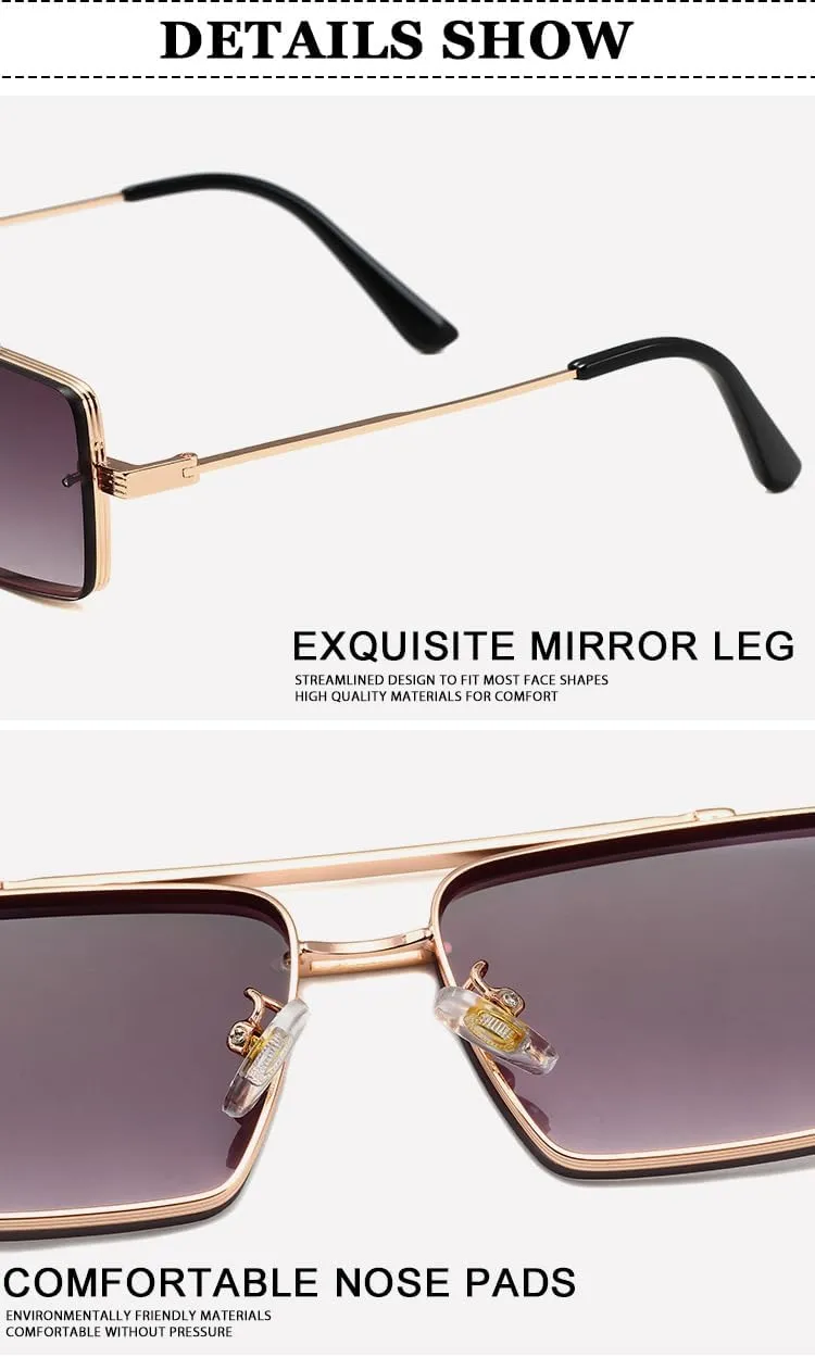 Square lens Metal Sun Glasses Trendy Sunglasses UV400 Eyeglasses Trendy Sunglasses Cycling Driving Polarized Sunglasses