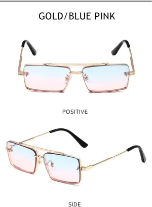 Square lens Metal Sun Glasses Trendy Sunglasses UV400 Eyeglasses Trendy Sunglasses Cycling Driving Polarized Sunglasses