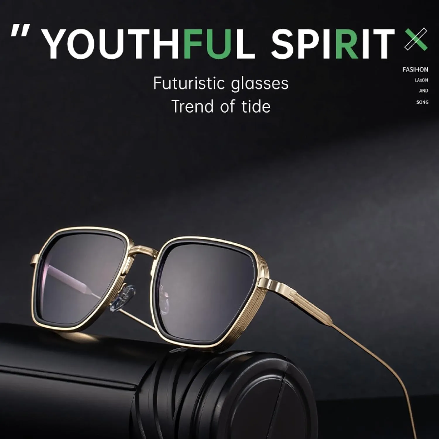 Steampunk Polygon Sunglasses for Men Luxury Punk Driving Vintage Outdoor Uv400