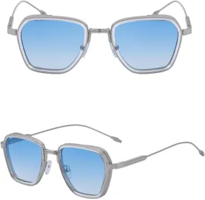 Steampunk Polygon Sunglasses for Men Luxury Punk Driving Vintage Outdoor Uv400