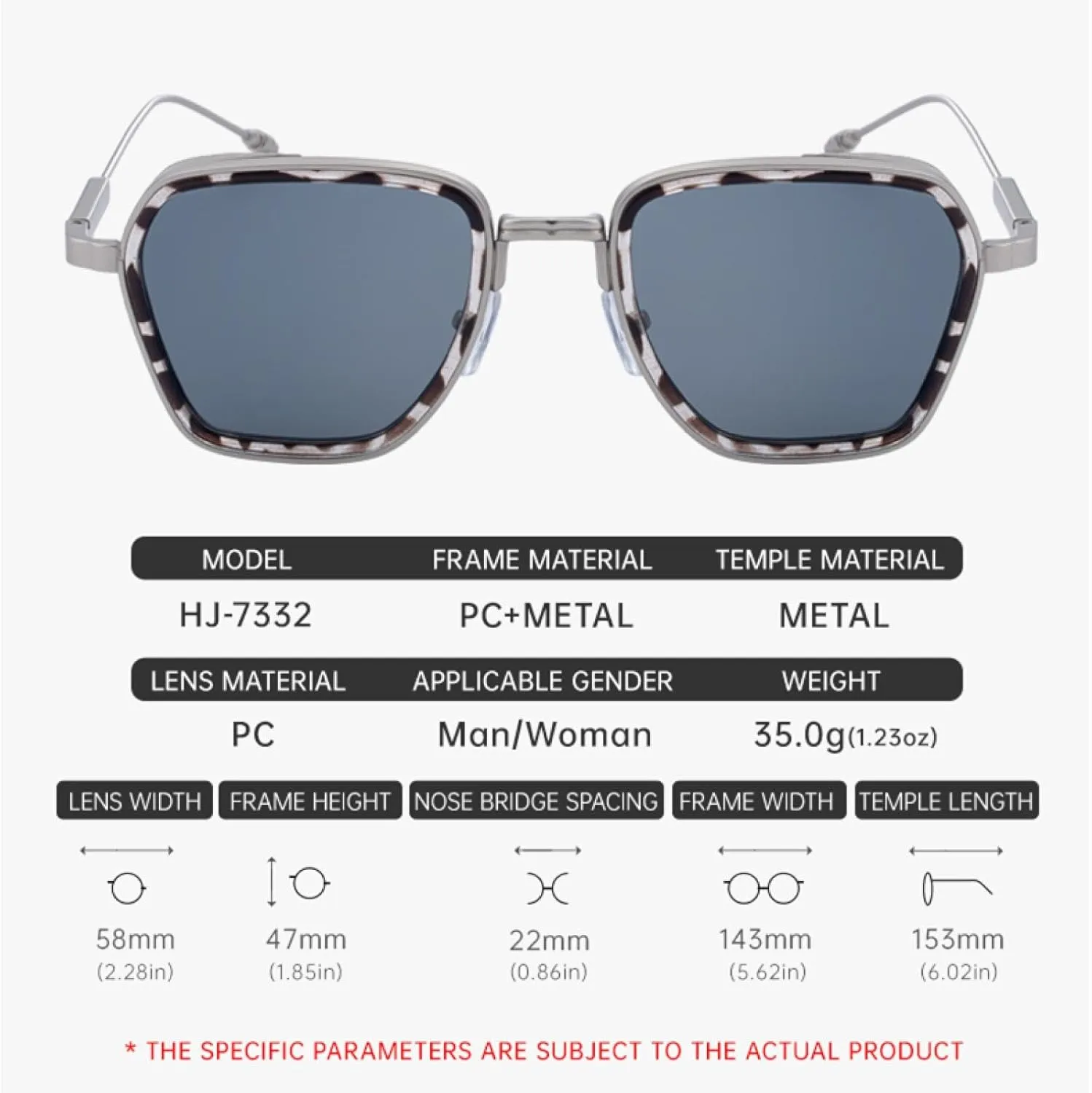 Steampunk Polygon Sunglasses for Men Luxury Punk Driving Vintage Outdoor Uv400