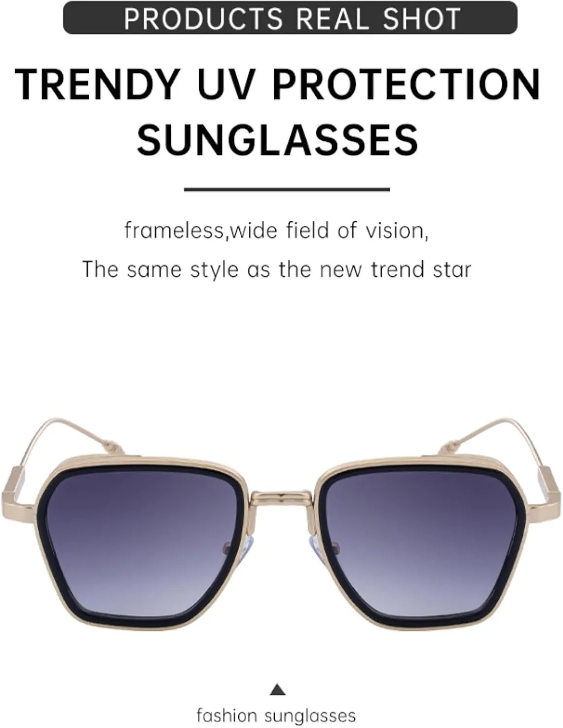 Steampunk Polygon Sunglasses for Men Luxury Punk Driving Vintage Outdoor Uv400