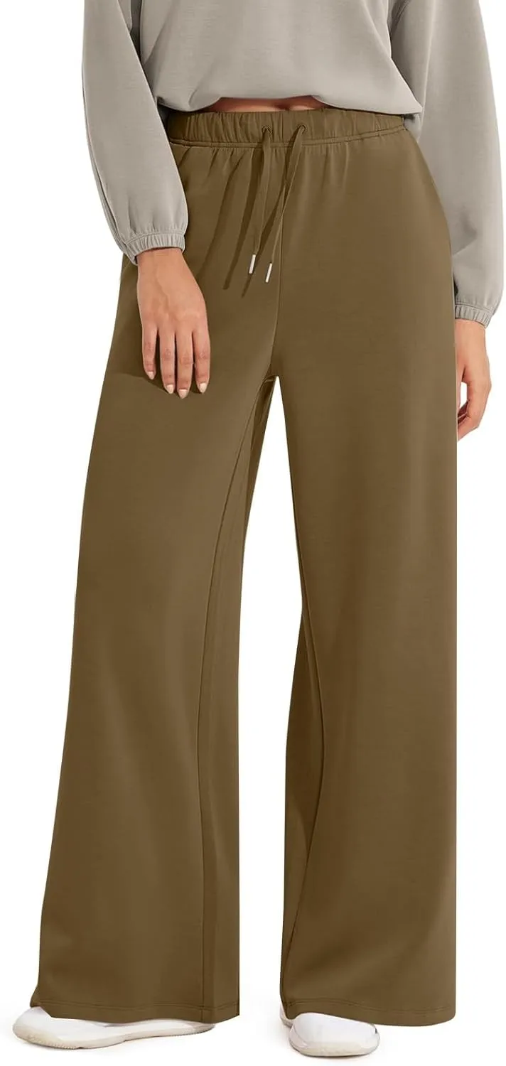 Straight Leg Sweatpants for Women Baggy Joggers Wide Leg High Waisted Jogger Pants Pull on Lounge Pants with Pockets