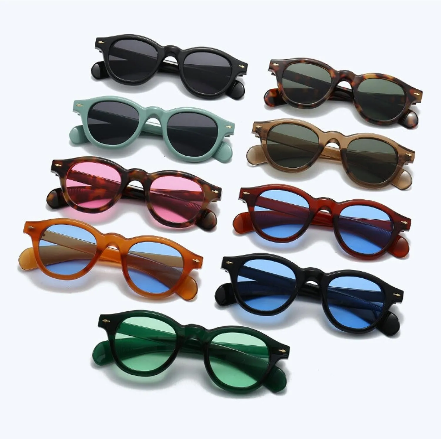 Stylish Vintage Rivet Sunglasses Ladies Men