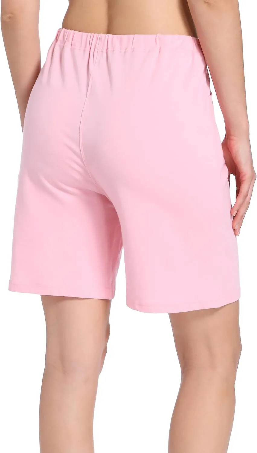 SUIEK Women's Maternity Shorts Lounge Workout Activewear Pregnancy Pants Maternity Cotton Pajamas - 3 Pack