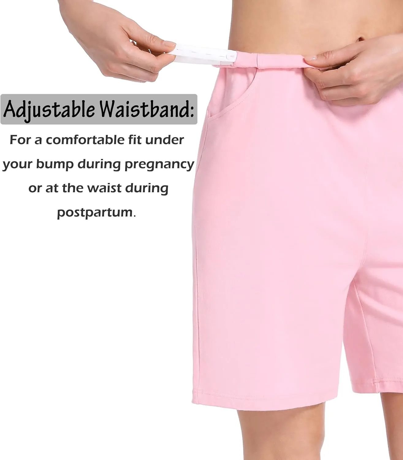 SUIEK Women's Maternity Shorts Lounge Workout Activewear Pregnancy Pants Maternity Cotton Pajamas - 3 Pack