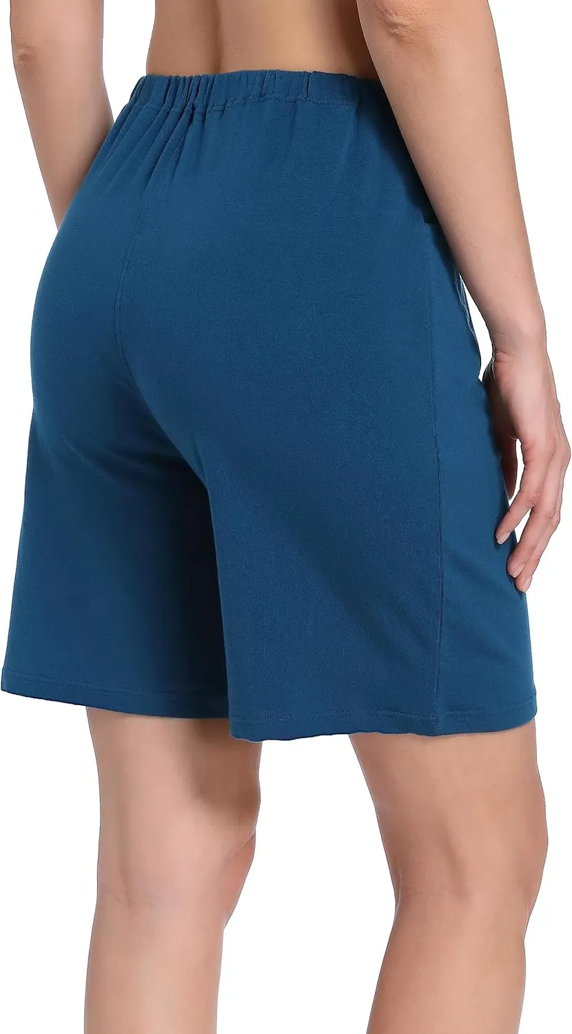 SUIEK Women's Maternity Shorts Lounge Workout Activewear Pregnancy Pants Maternity Cotton Pajamas - 3 Pack
