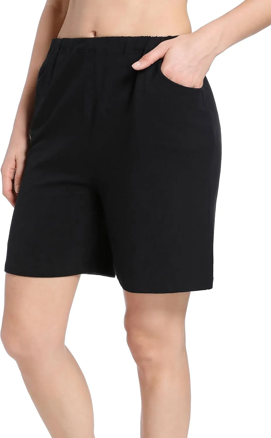 SUIEK Women's Maternity Shorts Lounge Workout Activewear Pregnancy Pants Maternity Cotton Pajamas - 3 Pack