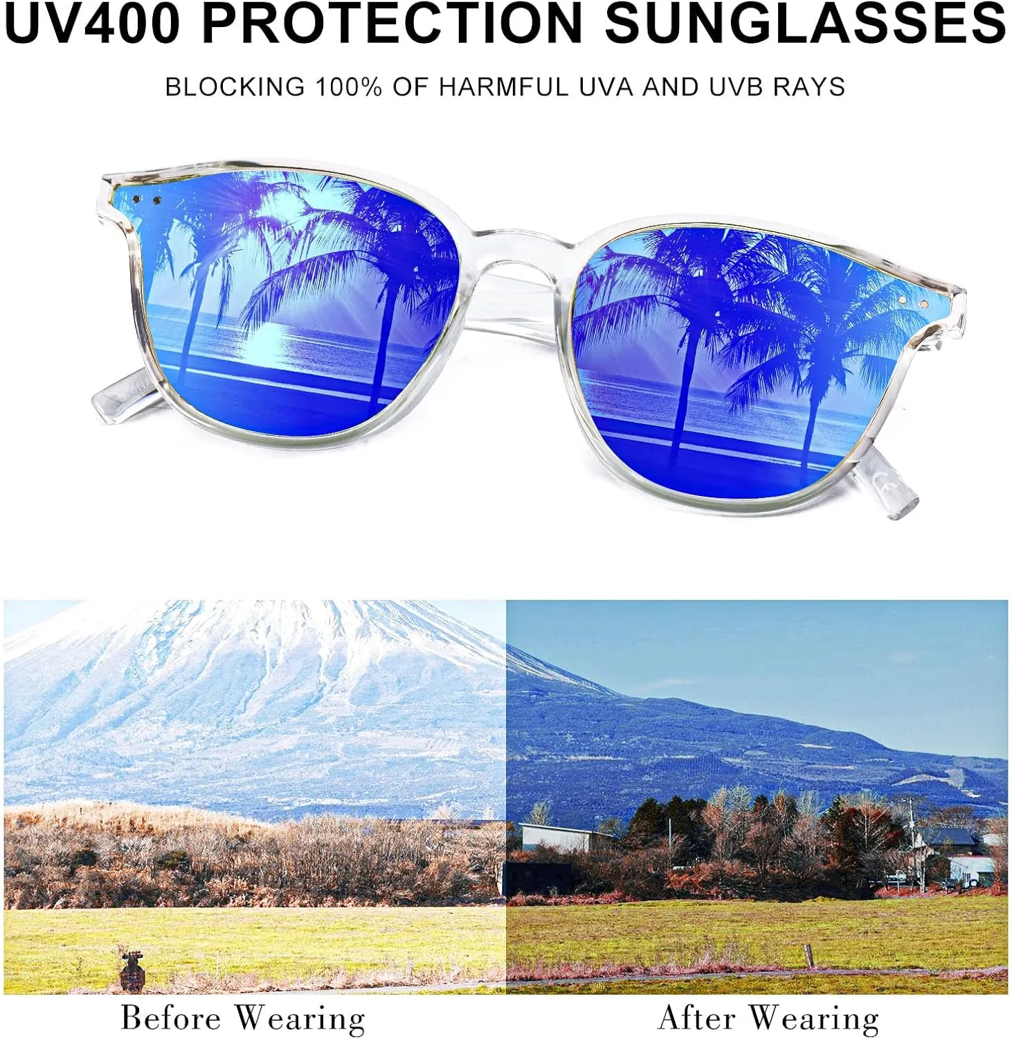 Sumato Sunglasses Womens, Cat Eye Pink Sunglasses for Women with Mirrored Trendy Lens UV400 Blocking