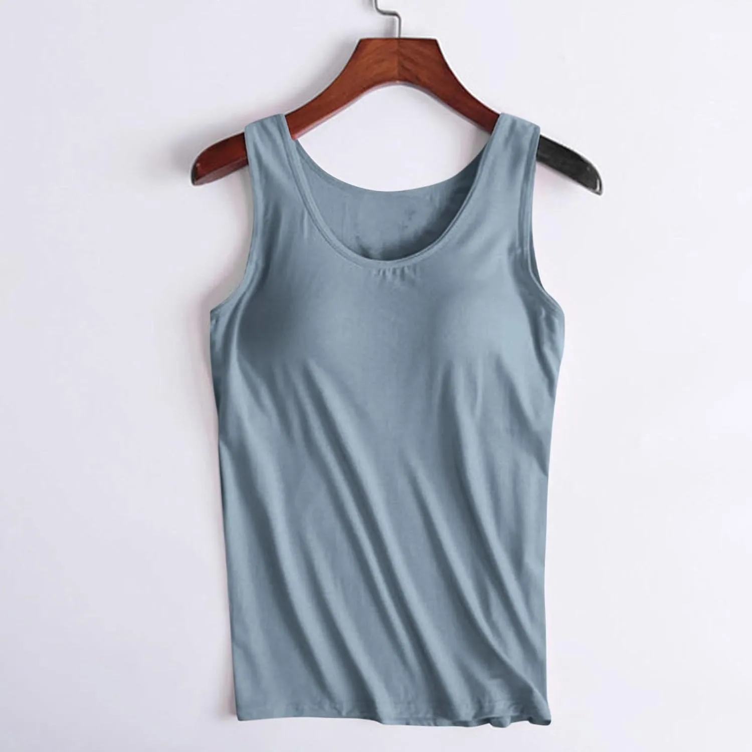 Tank Tops for Women with Built in Bras Loose Yoga Workout Top Basic Sleeveless Stretchy Gym Shirts Summer Undershirts