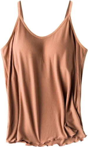 Tank Tops for Women,Shelf Bra Camisoles Adjustable Spaghetti Strap Tank Tops Built in Bra Basic Layer Cami