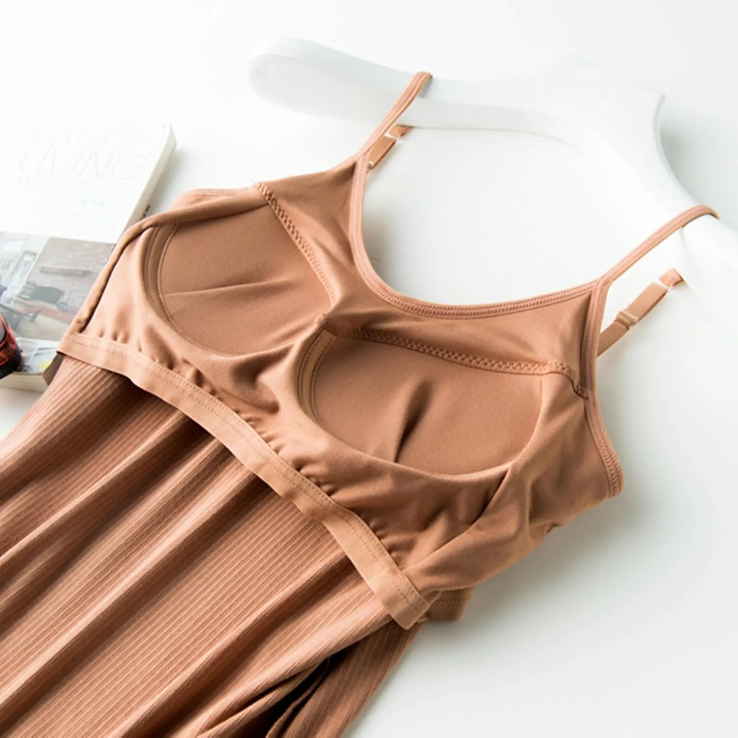 Tank Tops for Women,Shelf Bra Camisoles Adjustable Spaghetti Strap Tank Tops Built in Bra Basic Layer Cami