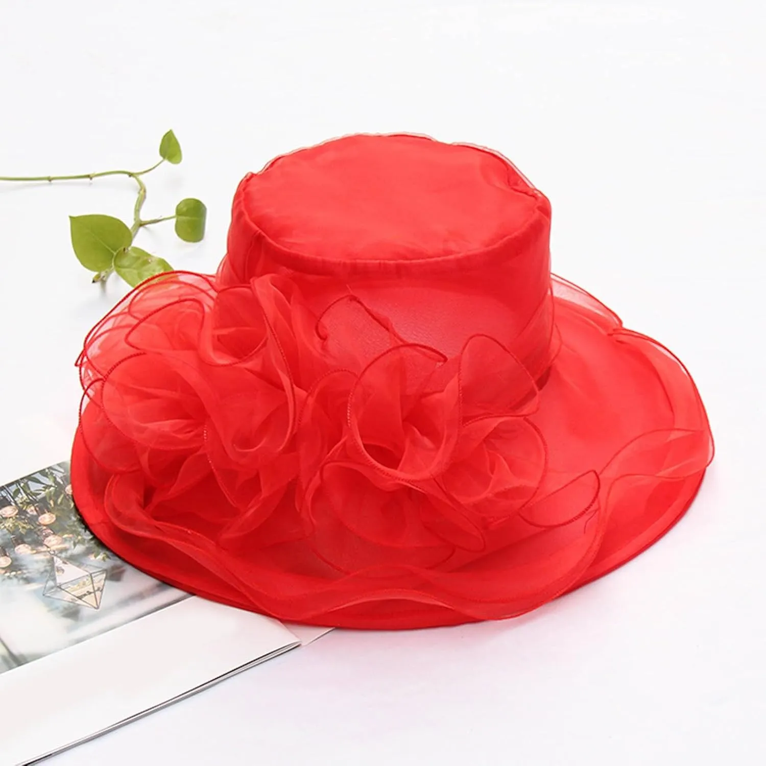 Tea Party Hats for Women 2025 Victorian Dress Hats Classy Fancy Church Hat Wide Brim Sun Hat for Party Wedding