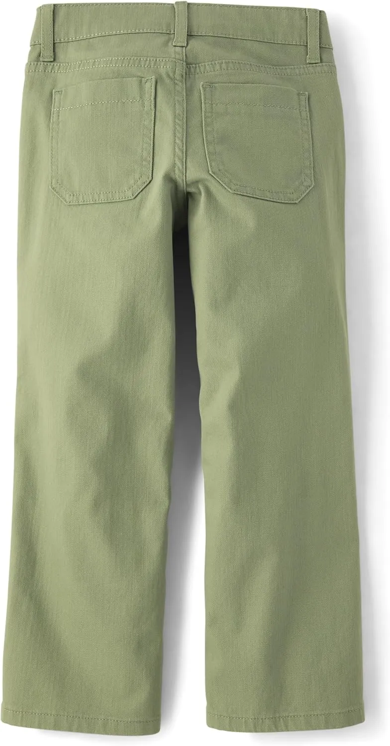 The Children's Place Girls' Patch Pocket Wide Leg Pants