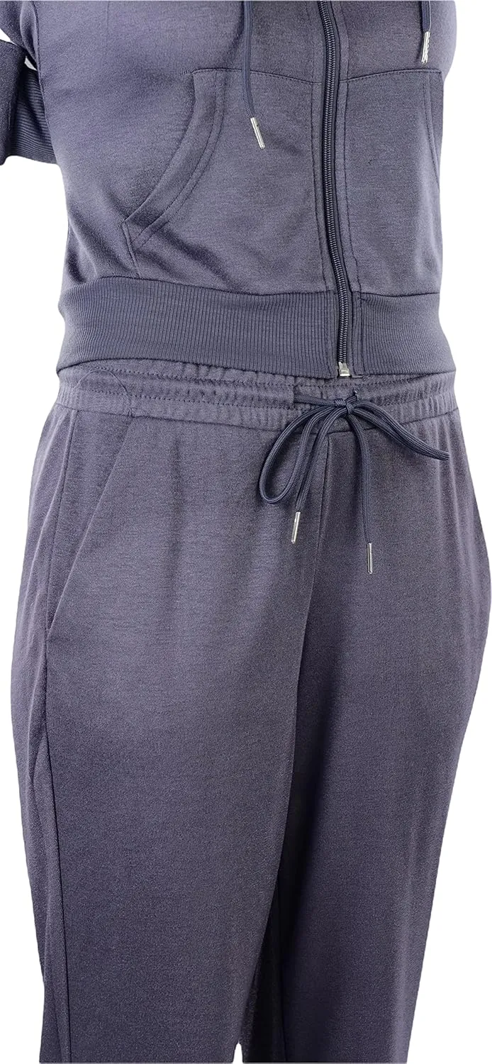 ToBeInStyle Women's French Terry Activewear Hooded Jacket & Pants