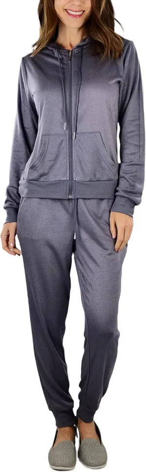 ToBeInStyle Women's French Terry Activewear Hooded Jacket & Pants