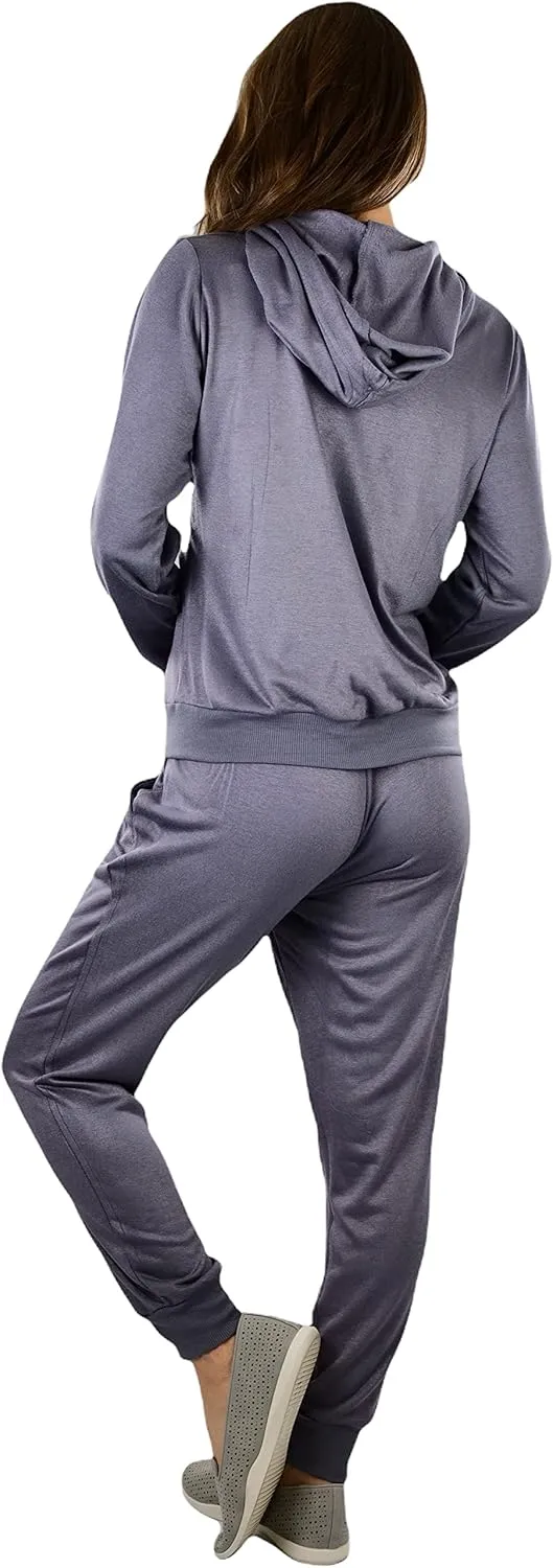 ToBeInStyle Women's French Terry Activewear Hooded Jacket & Pants