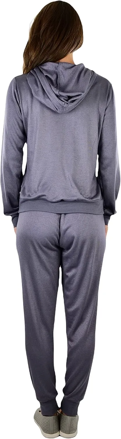 ToBeInStyle Women's French Terry Activewear Hooded Jacket & Pants