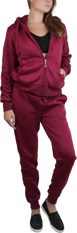 ToBeInStyle Women's French Terry Activewear Hooded Jacket & Pants