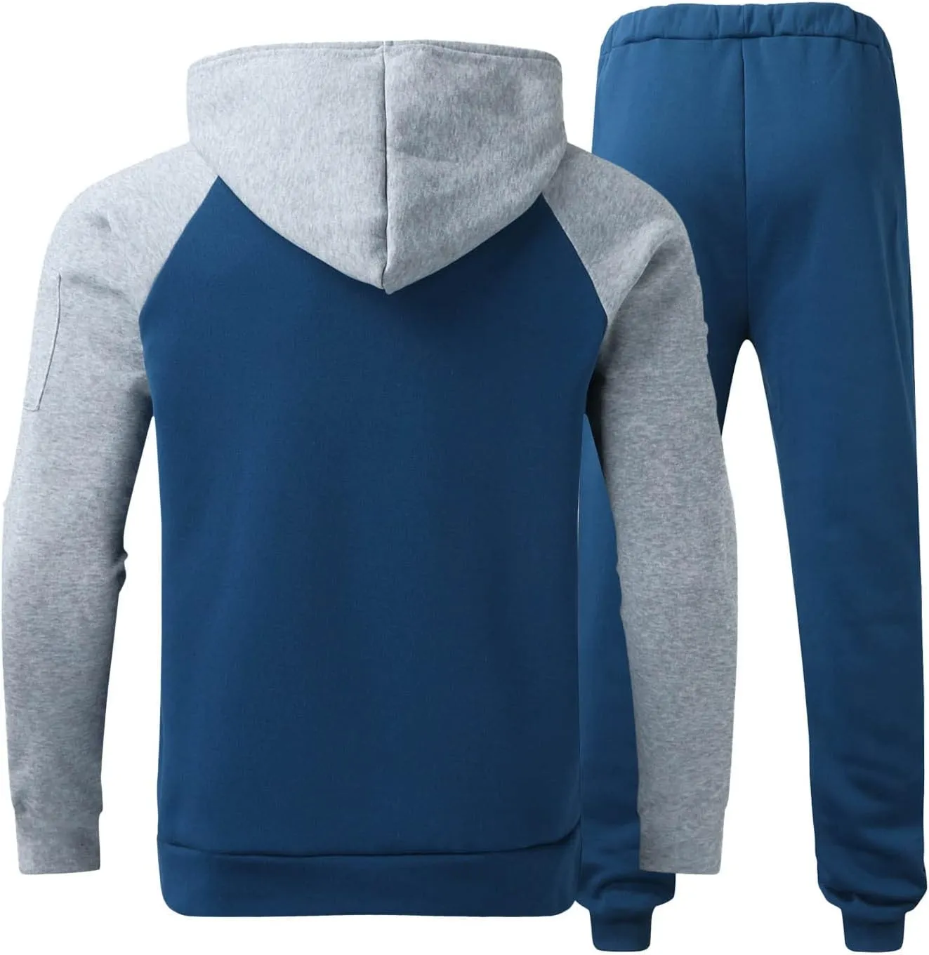 Tracksuit Men 2 Piece Set Big and Tall Long Sleeve Hooded Activewear Suits Gym Workout Training Stretchy Outfits