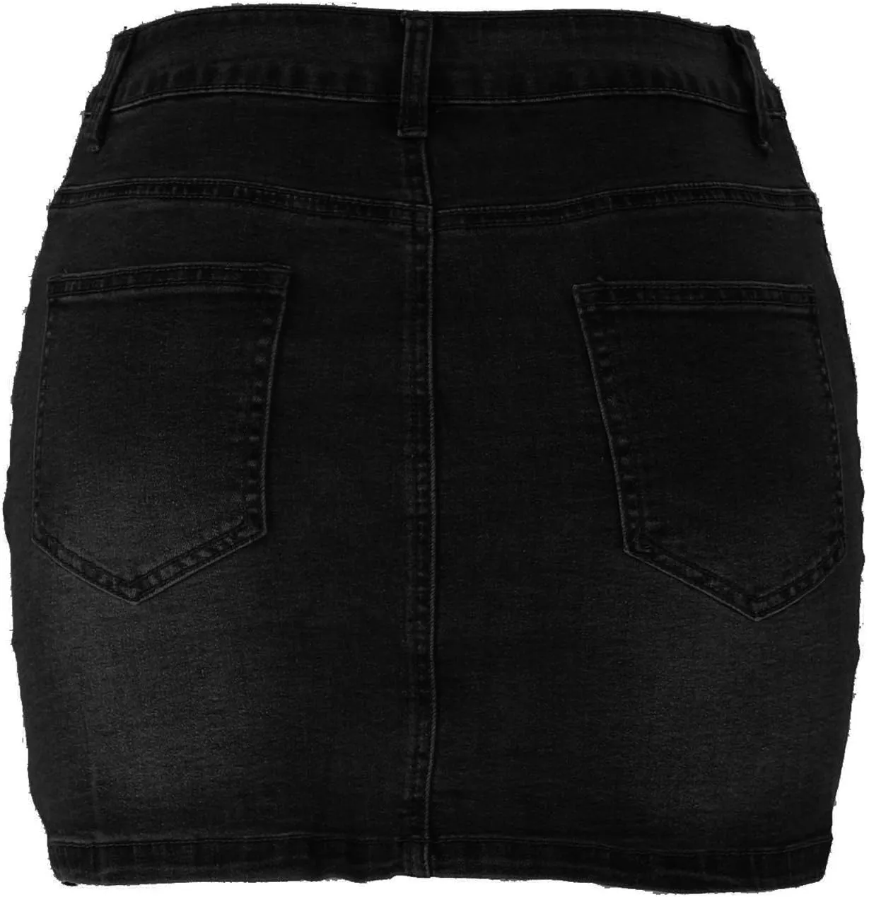Tulucky Women's Button Down Front Denim Short Skirt with Side Pocket
