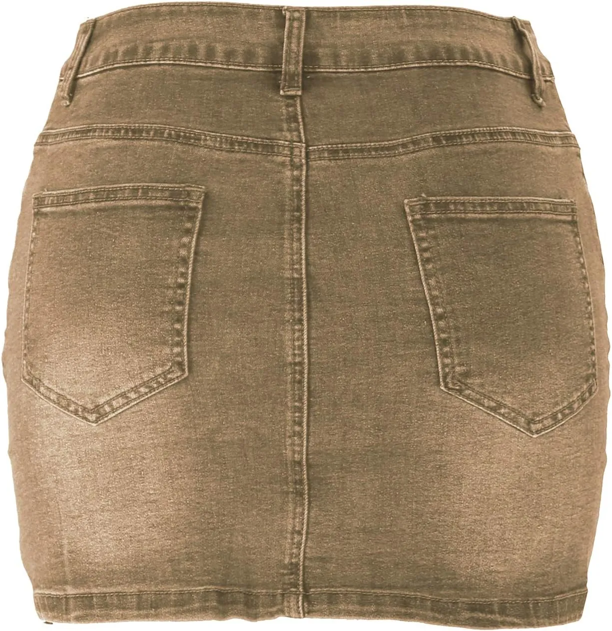 Tulucky Women's Button Down Front Denim Short Skirt with Side Pocket