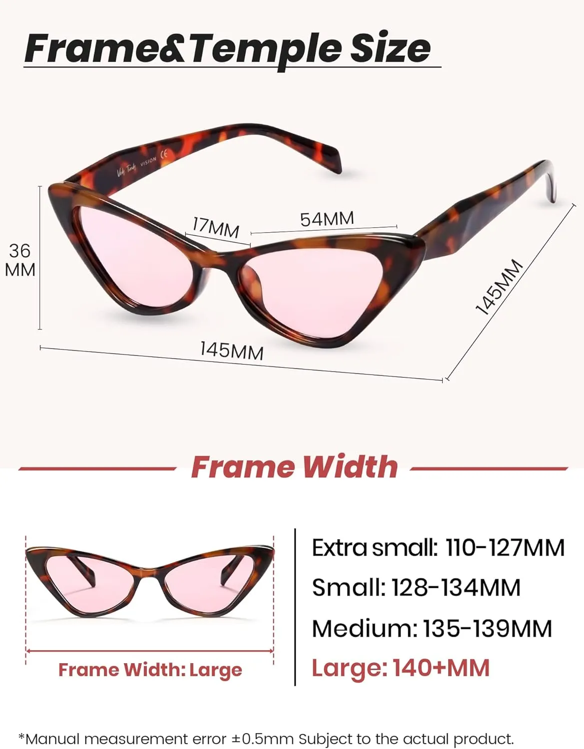 Veda Tinda Vision Cat Eye Sunglasses for Women Tinted Polarized Retro Rave Large Cateye Vintage Womens Glasses UV Protection