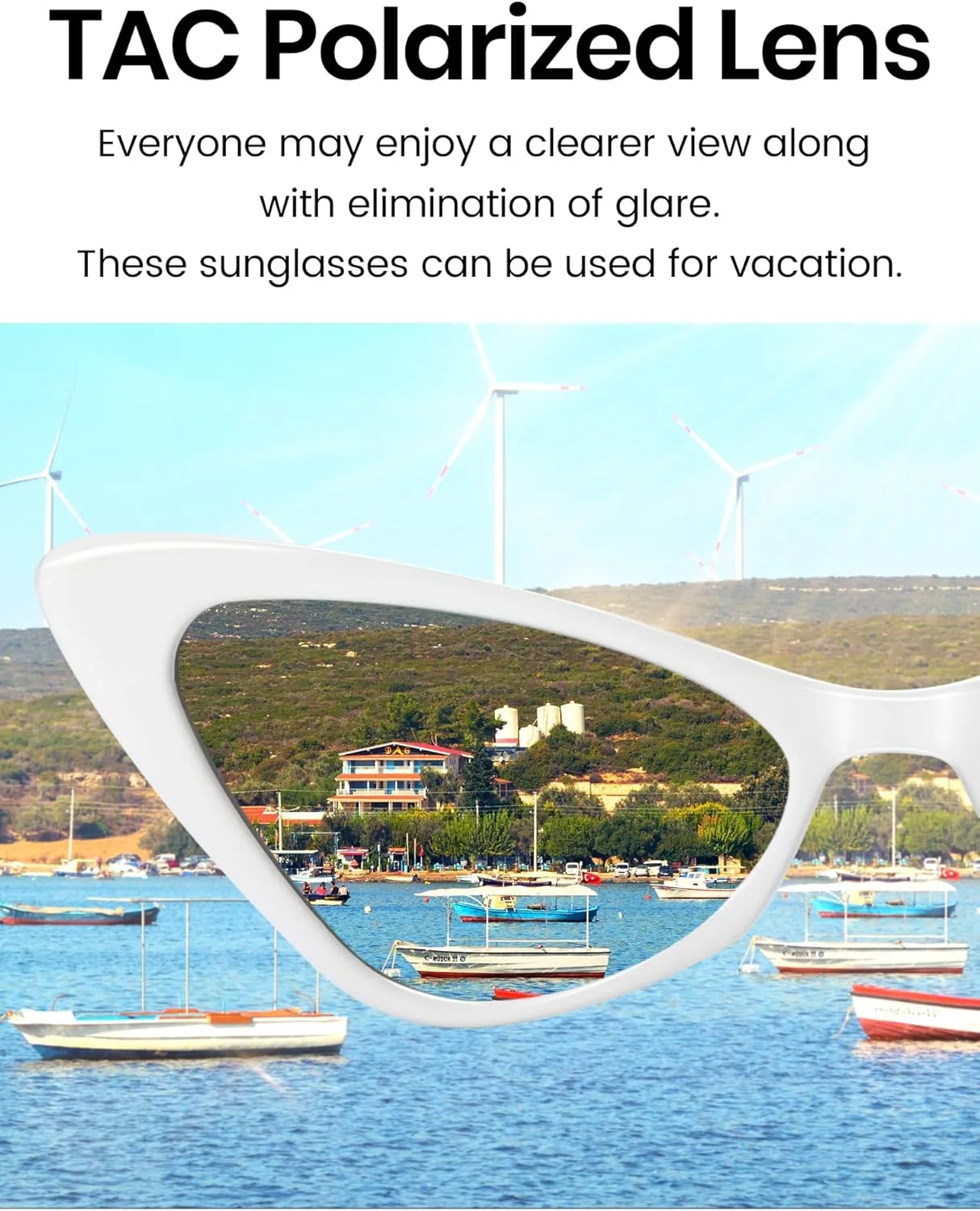 Veda Tinda Vision Cat Eye Sunglasses for Women Tinted Polarized Retro Rave Large Cateye Vintage Womens Glasses UV Protection