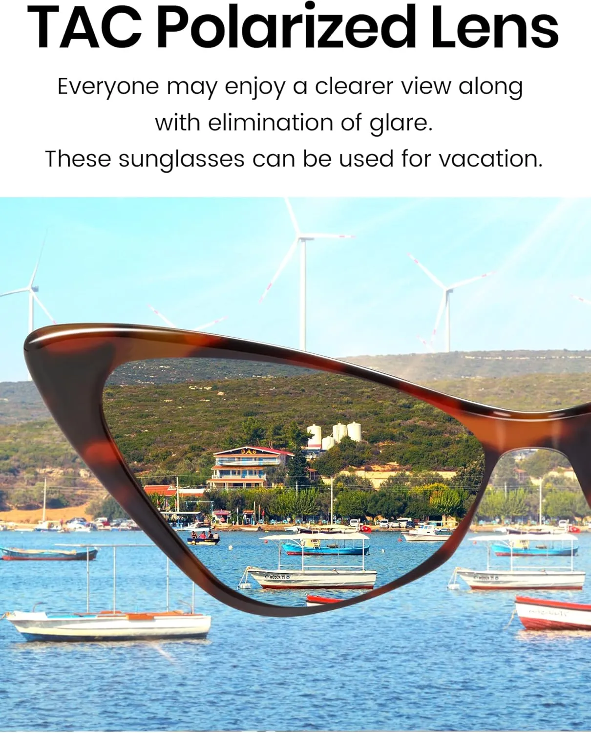 Veda Tinda Vision Cat Eye Sunglasses for Women Tinted Polarized Retro Rave Large Cateye Vintage Womens Glasses UV Protection