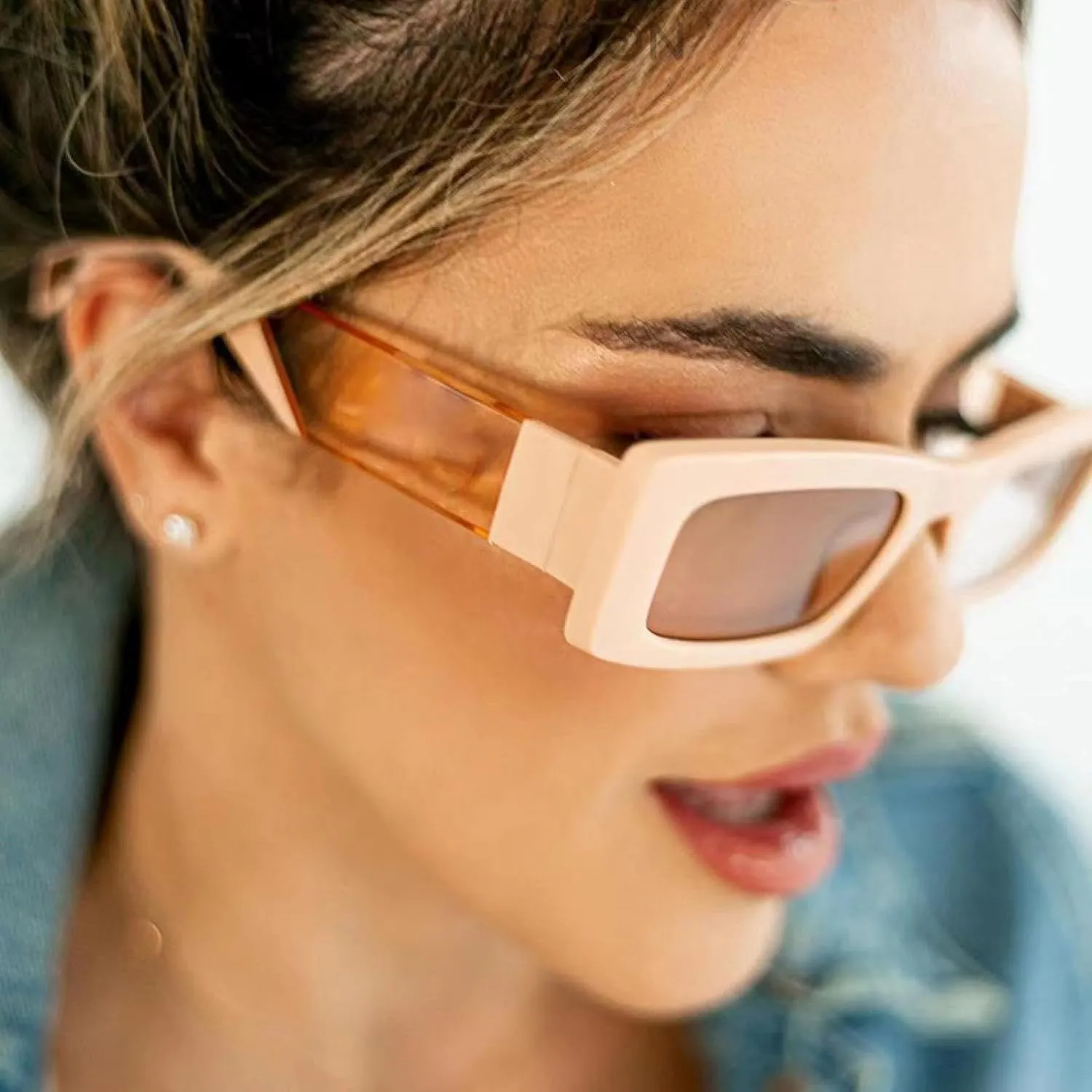 Vintage Small Rectangle Gradient Sunglasses for Women Fashion Frame